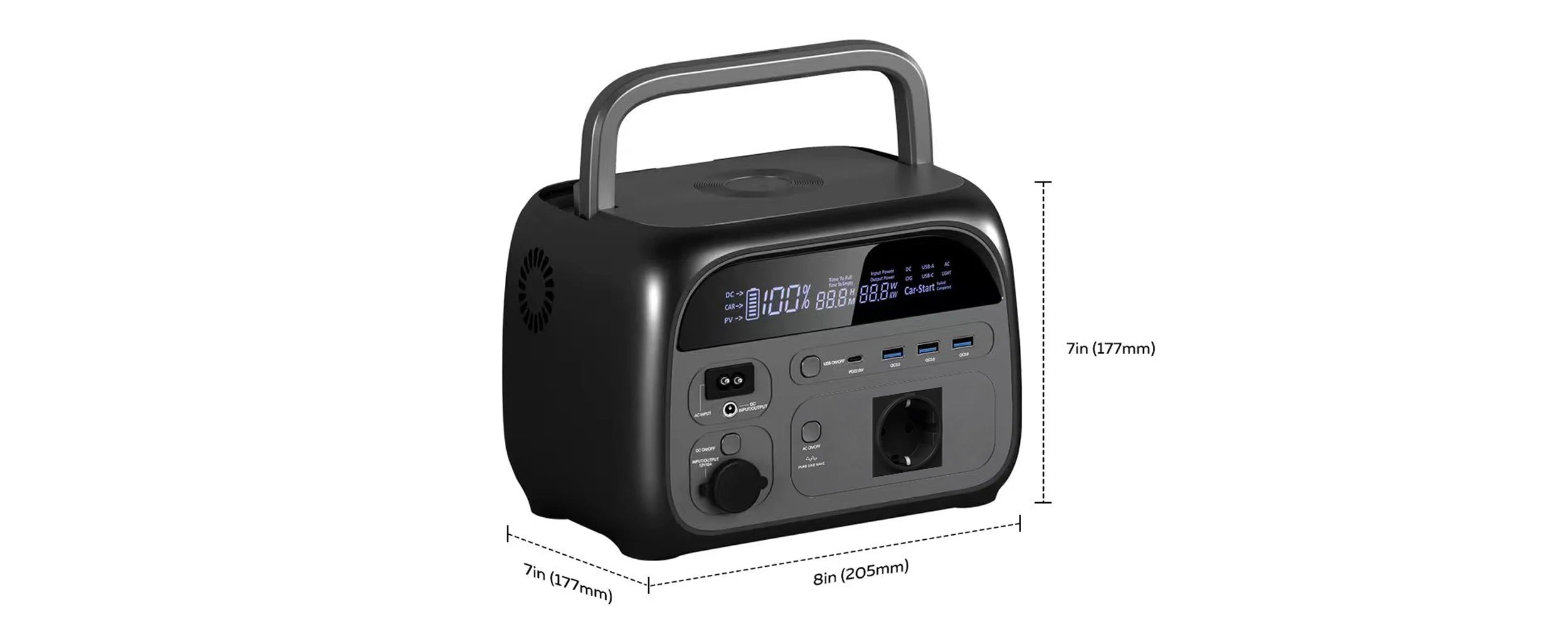 500W Portable Power Station 346Wh LiFePO4 Battery Solar Generator - 24