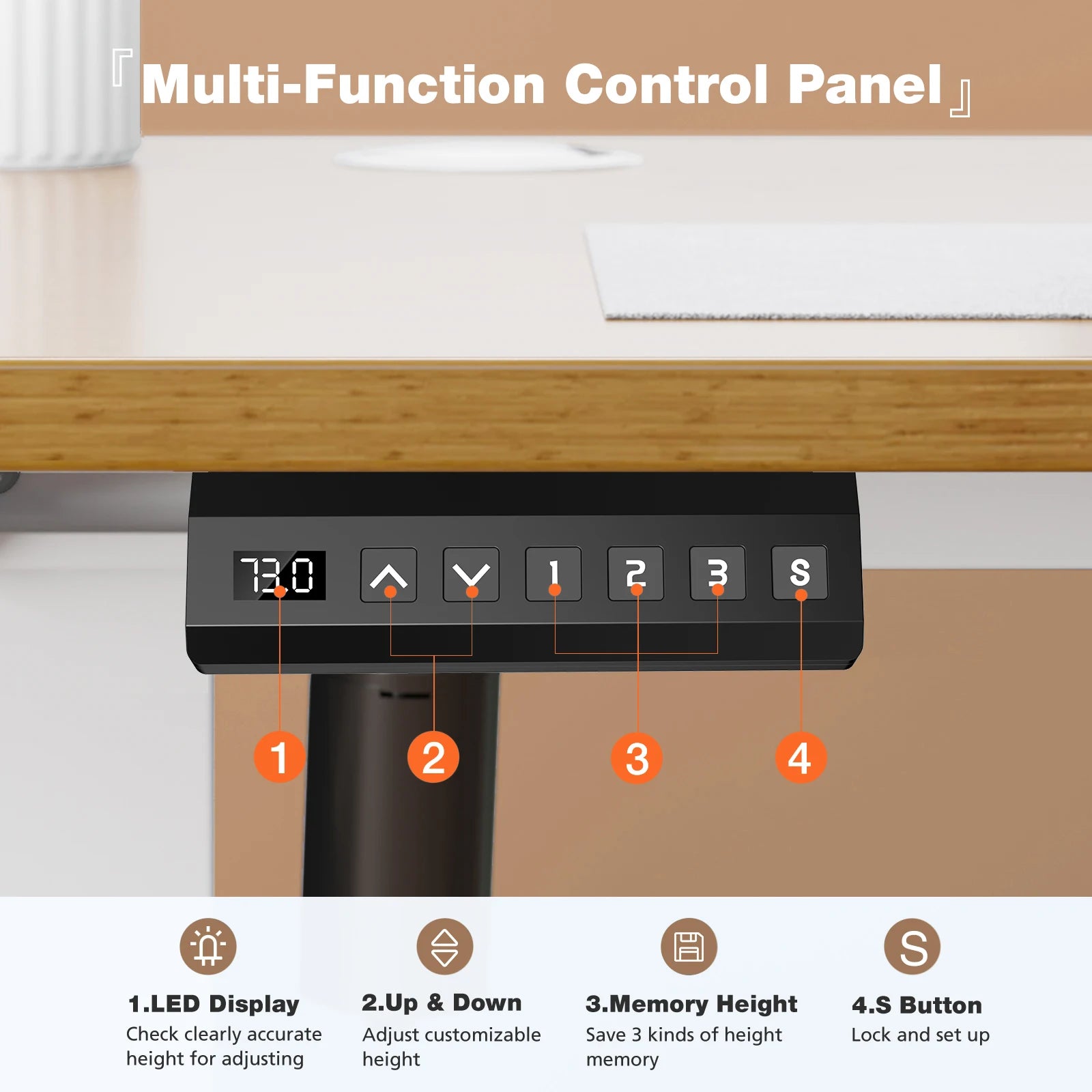 Electric Standing Desk 40x24 Height Adjustable Sit-Stand Computer Table - 13