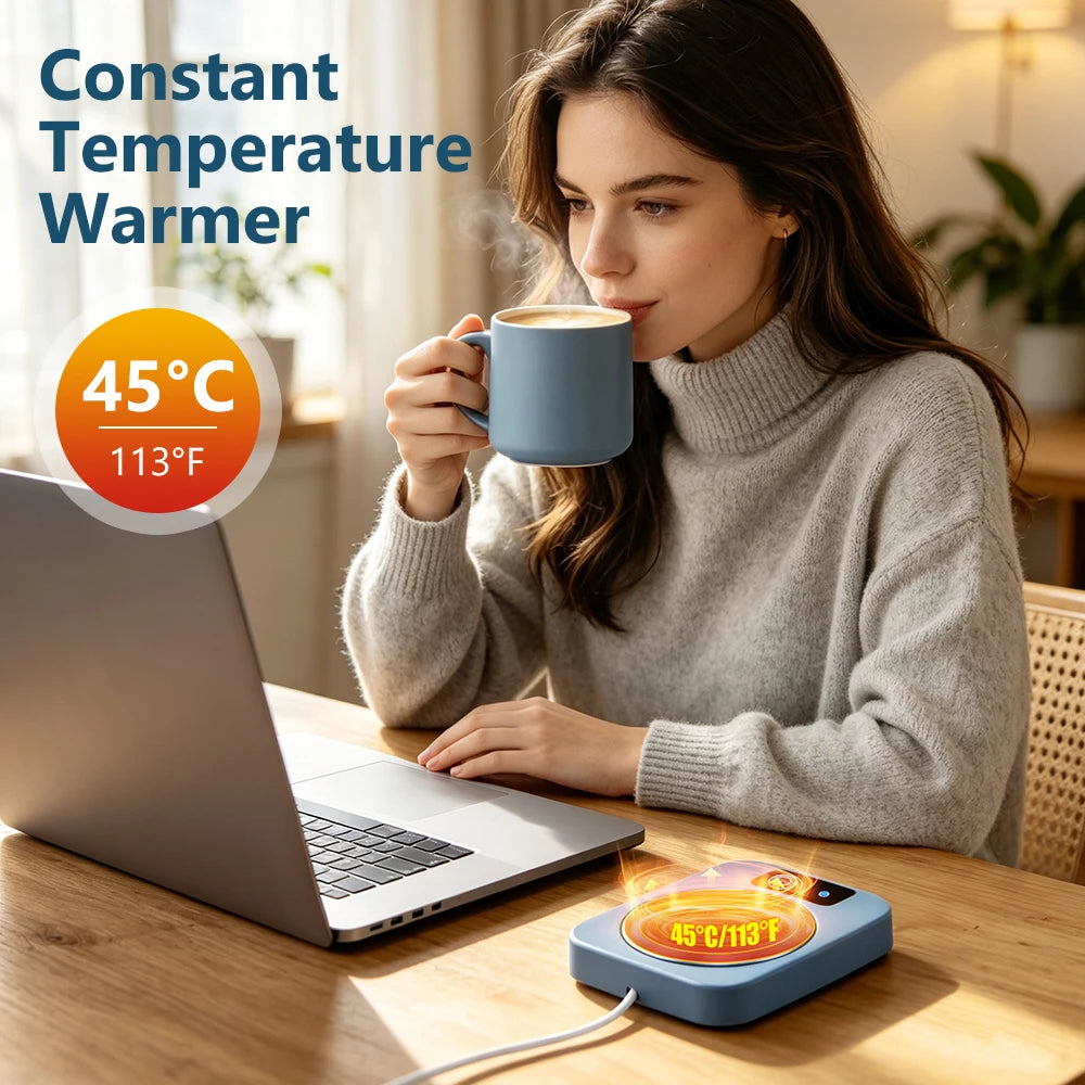 Electric Mug Warmer Mat - Constant Temperature Coffee & Tea Cup Heating Coaster - 7