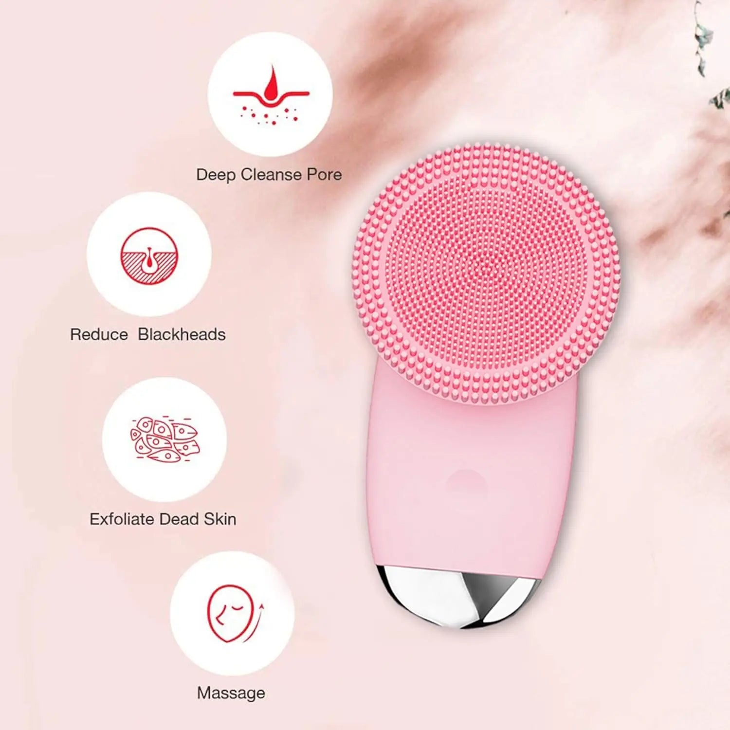 Sonic Electric Silicone Facial Cleansing Brush – Waterproof Skin Exfoliator - 4