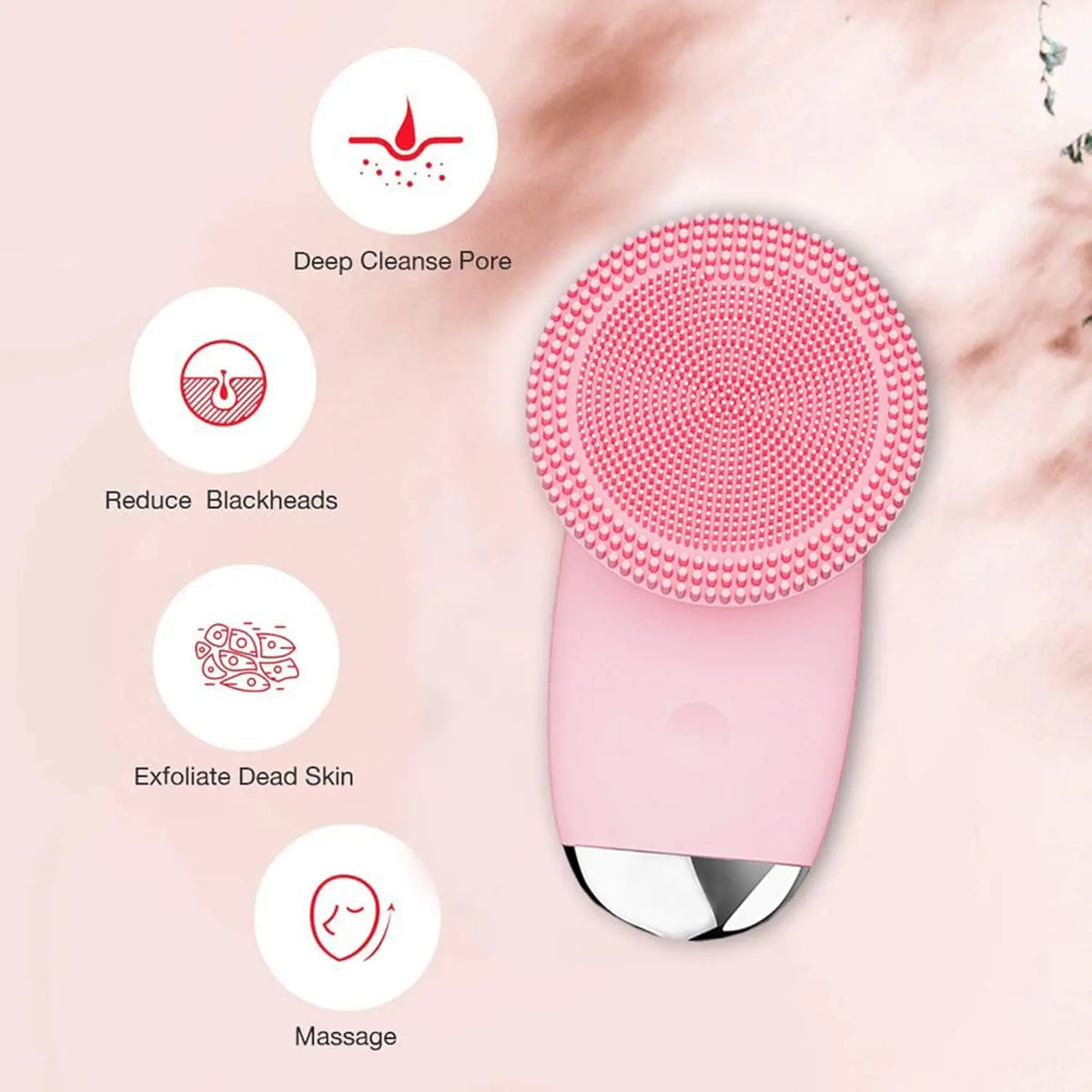 Sonic Electric Silicone Facial Cleansing Brush – Waterproof Skin Exfoliator