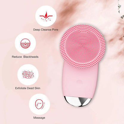 Sonic Electric Silicone Facial Cleansing Brush – Waterproof Skin Exfoliator