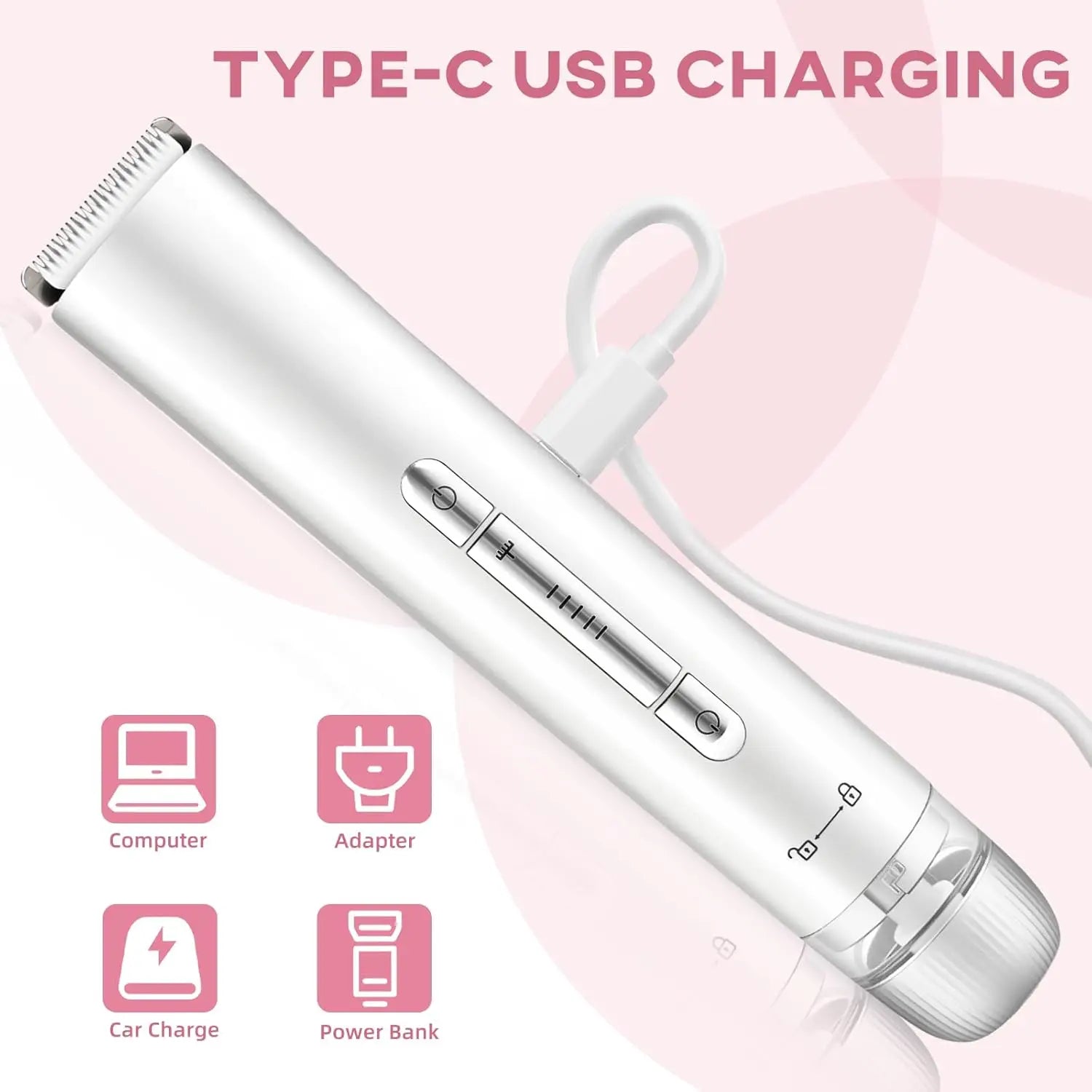 2-in-1 Waterproof Electric Bikini Trimmer & Body Shaver for Women - 12