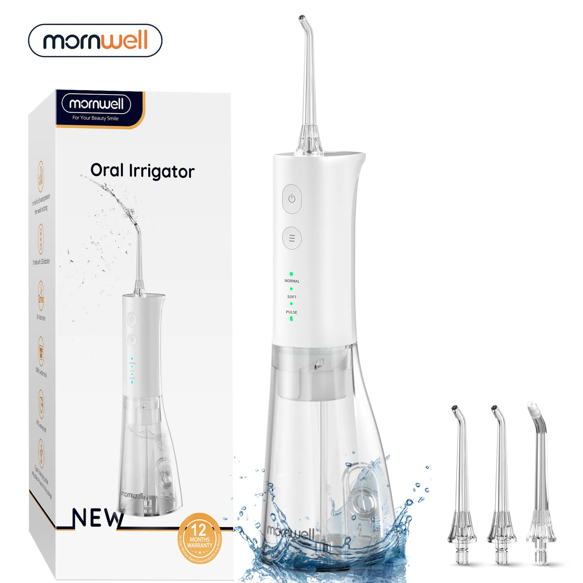 Portable Cordless Water Flosser - Rechargeable Oral Irrigator for Teeth Cleaning