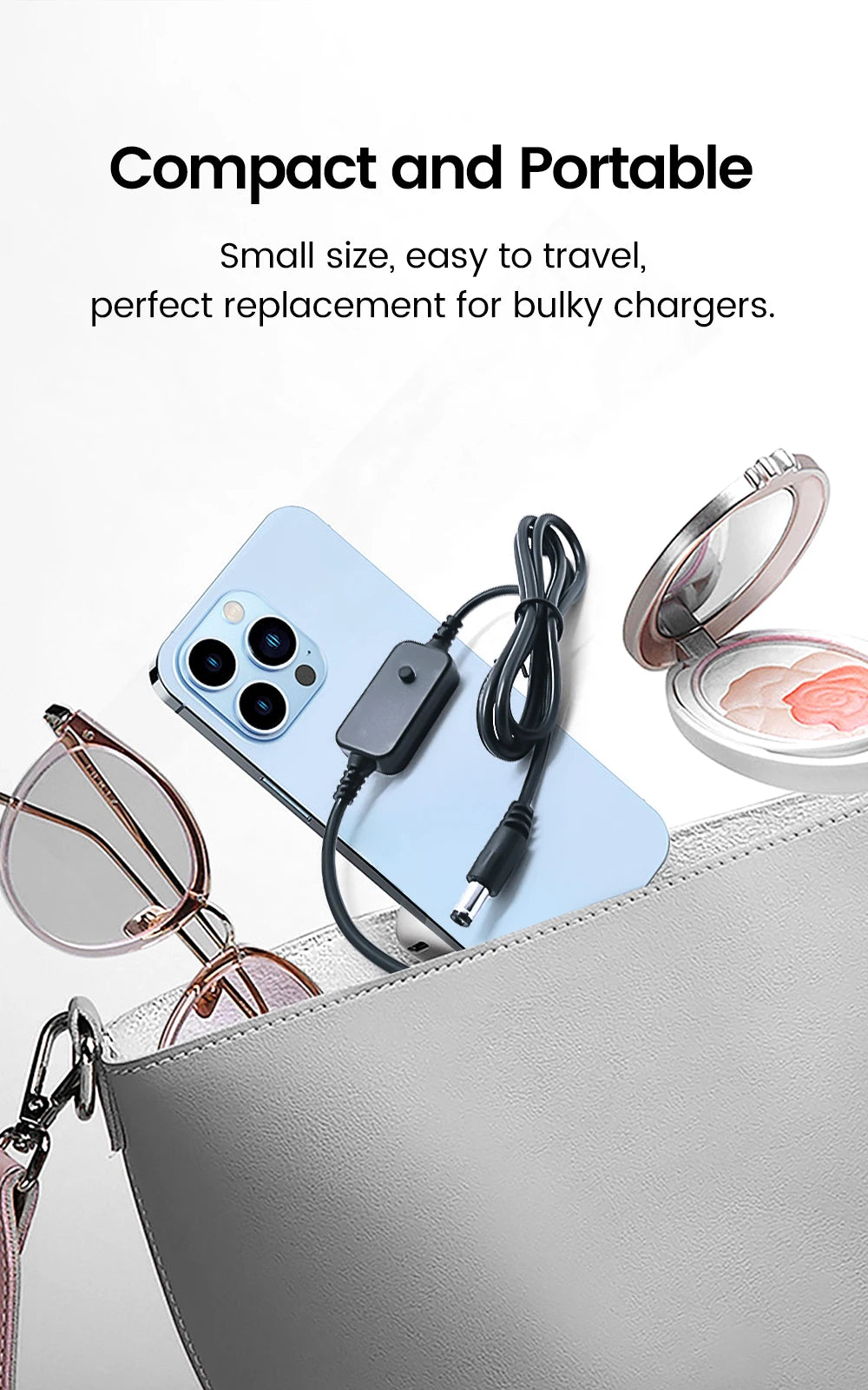 USB-C to DC PD Power Boost Cable for WiFi Routers & Laptops 5V-20V - 13