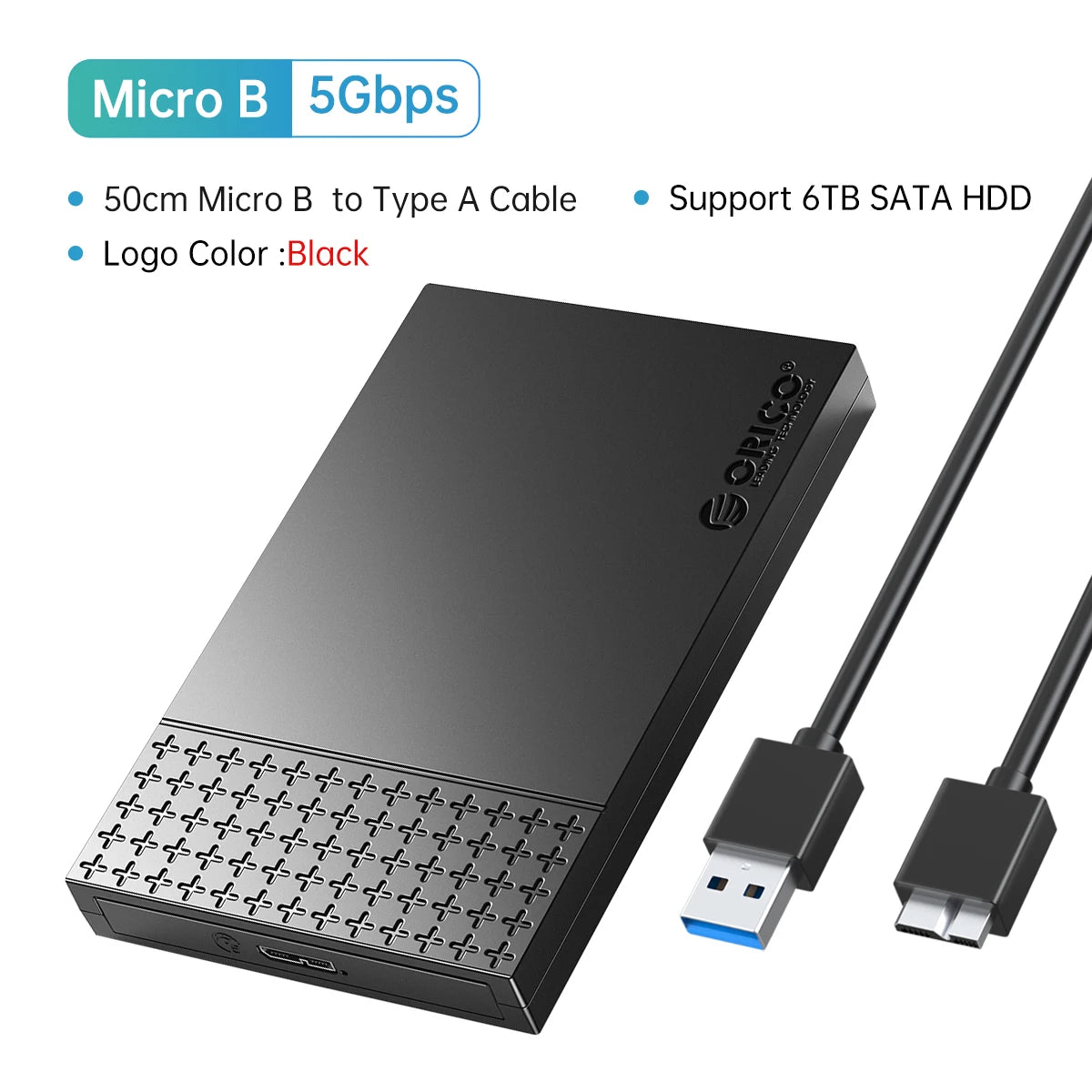 2.5" SATA to USB 3.0 External Hard Drive Enclosure Case for SSD/HDD