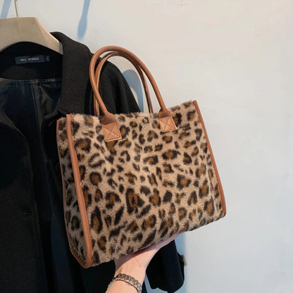 Leopard Faux Fur Tote