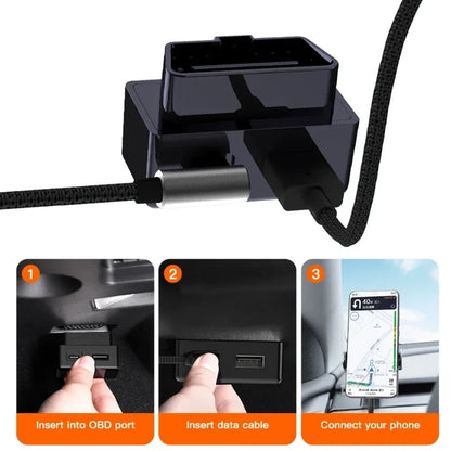 48W Dual USB OBD Fast Charger Adapter for Tesla Model 3, Y, S, X | PD Type-C & USB-A