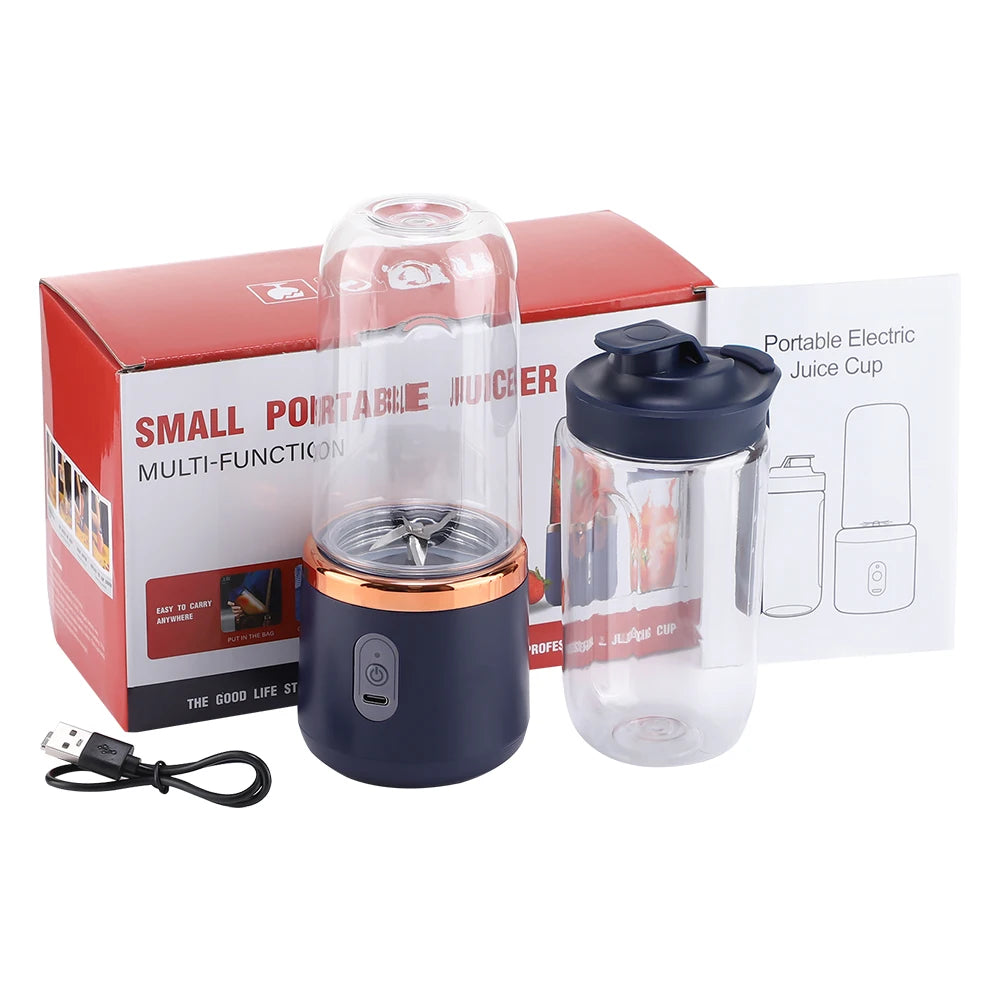 Portable Wireless Electric Juicer Blender - Rechargeable Fruit Smoothie Maker - 12
