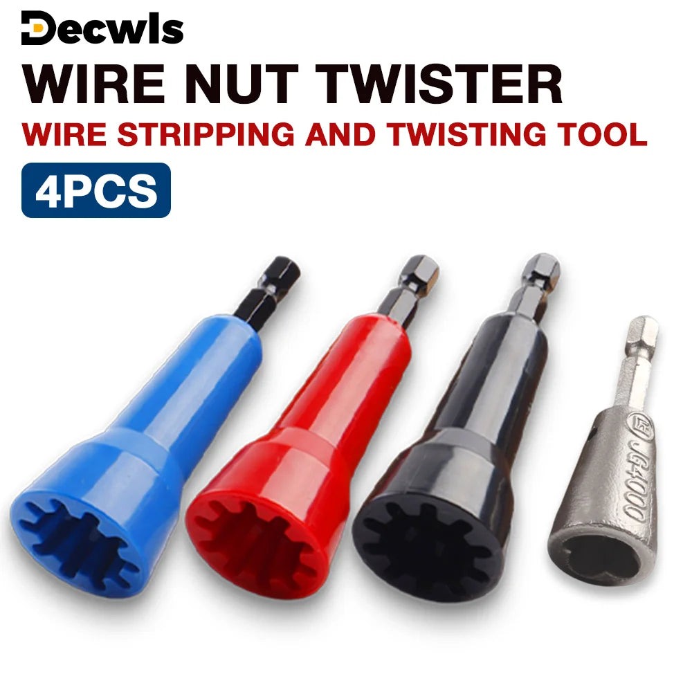 Wire Nut Twister Drill Attachment - Professional Wire Stripping and Twisting Tool Set