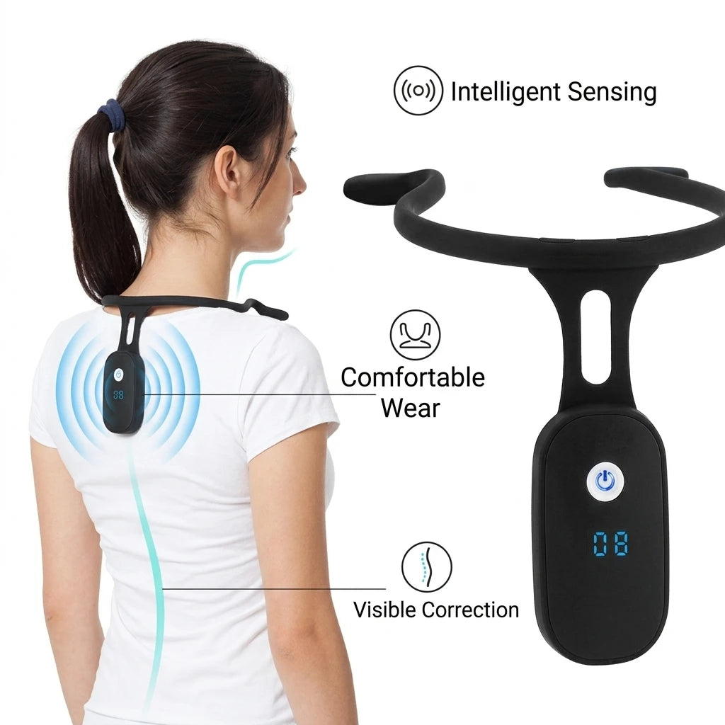 Smart Posture Corrector with LCD Display - Intelligent Back Alignment & Vibration - 1