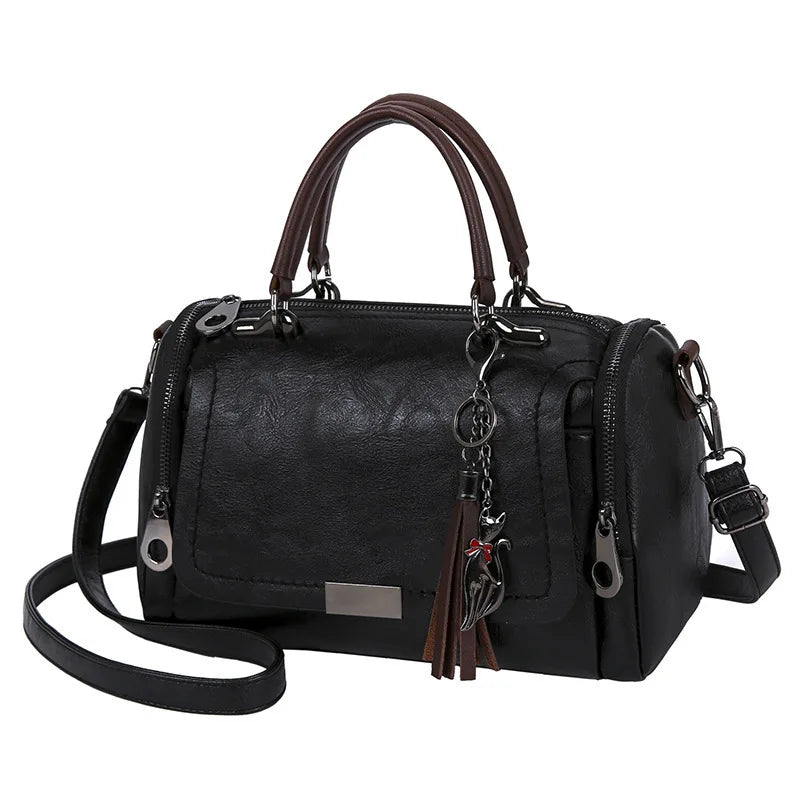 Luxury Tassel Boston Shoulder Bag