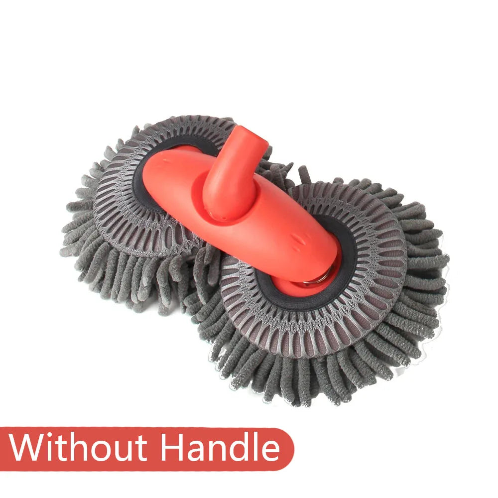 360° Rotating Double Head Car Wash Mop with Telescopic Handle - 18