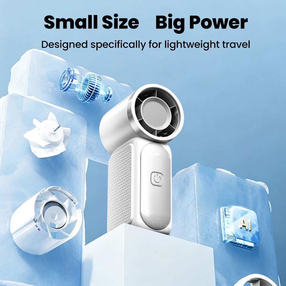 Portable 5-Speed Handheld Mini Fan USB-C Rechargeable Cooling Fan - 3