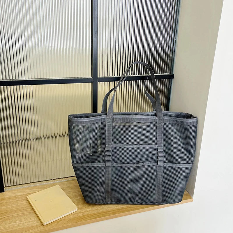 Luxury Canvas Mesh Beach Tote