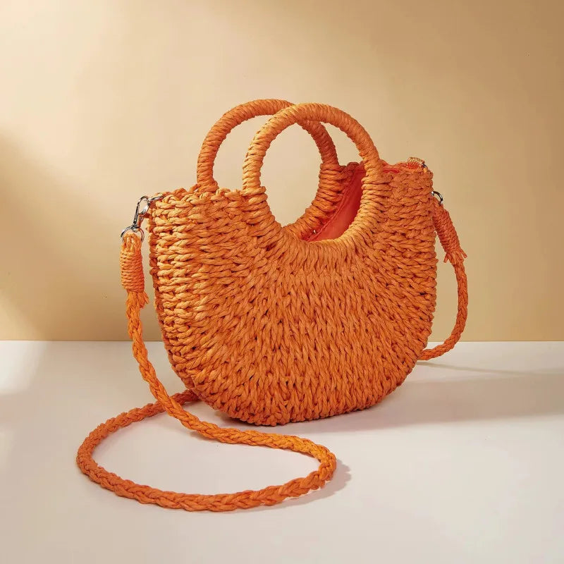 Luxury Woven Half-Moon Bag