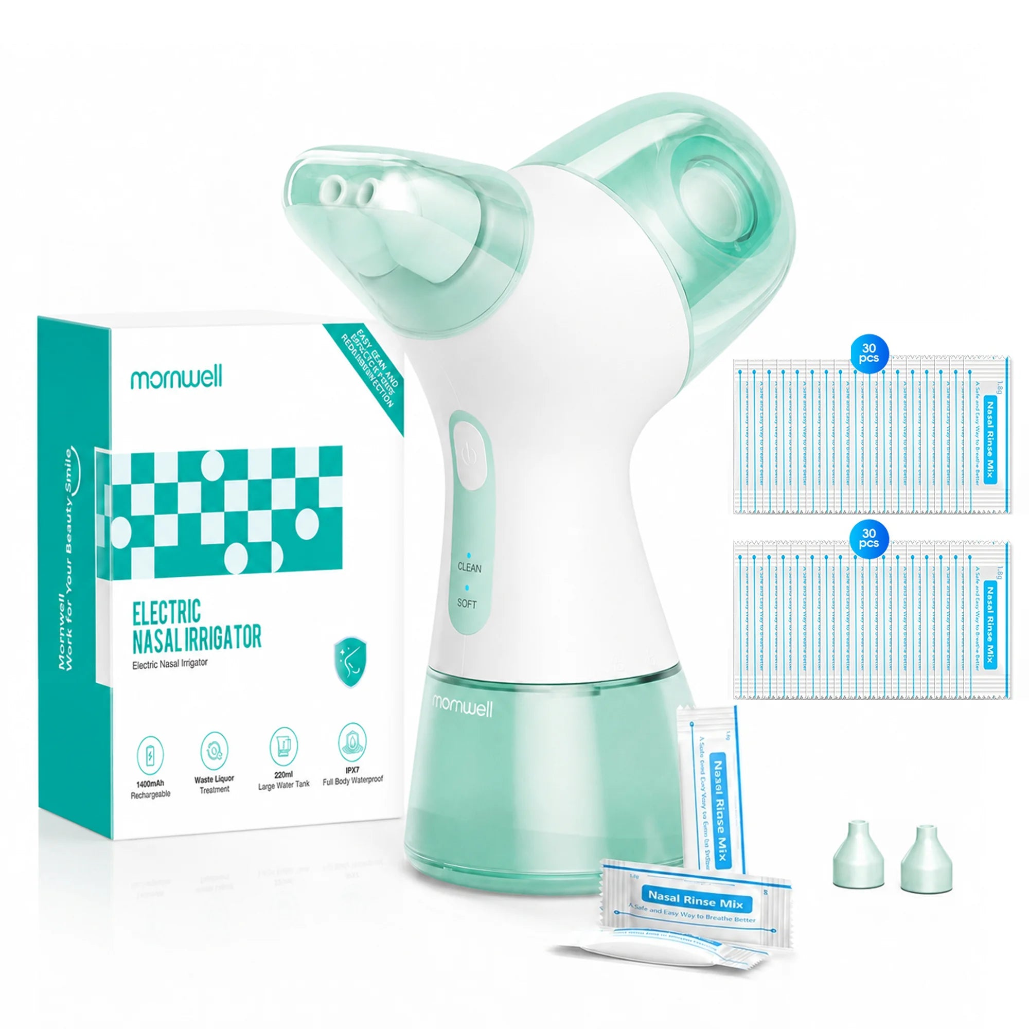 Portable Electric Nasal Irrigator - Rechargeable Sinus Rinse Machine - 16