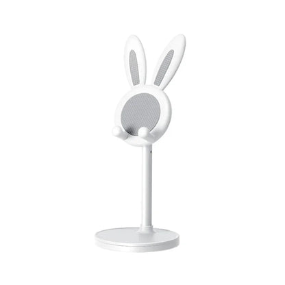 Cute Cartoon Bunny Phone Holder Stand for Desk - Adjustable & Universal Fit