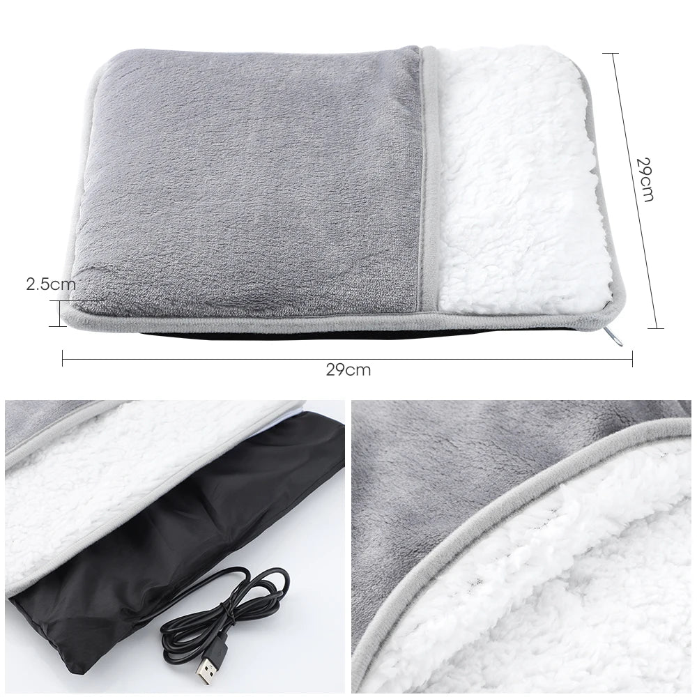 Electric Heated Foot Warmer - Adjustable Temperature & Timer Desk Heating Pad - 25