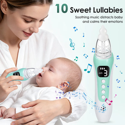 Electric Baby Nasal Aspirator - Rechargeable Nose Cleaner with Music & LED Screen