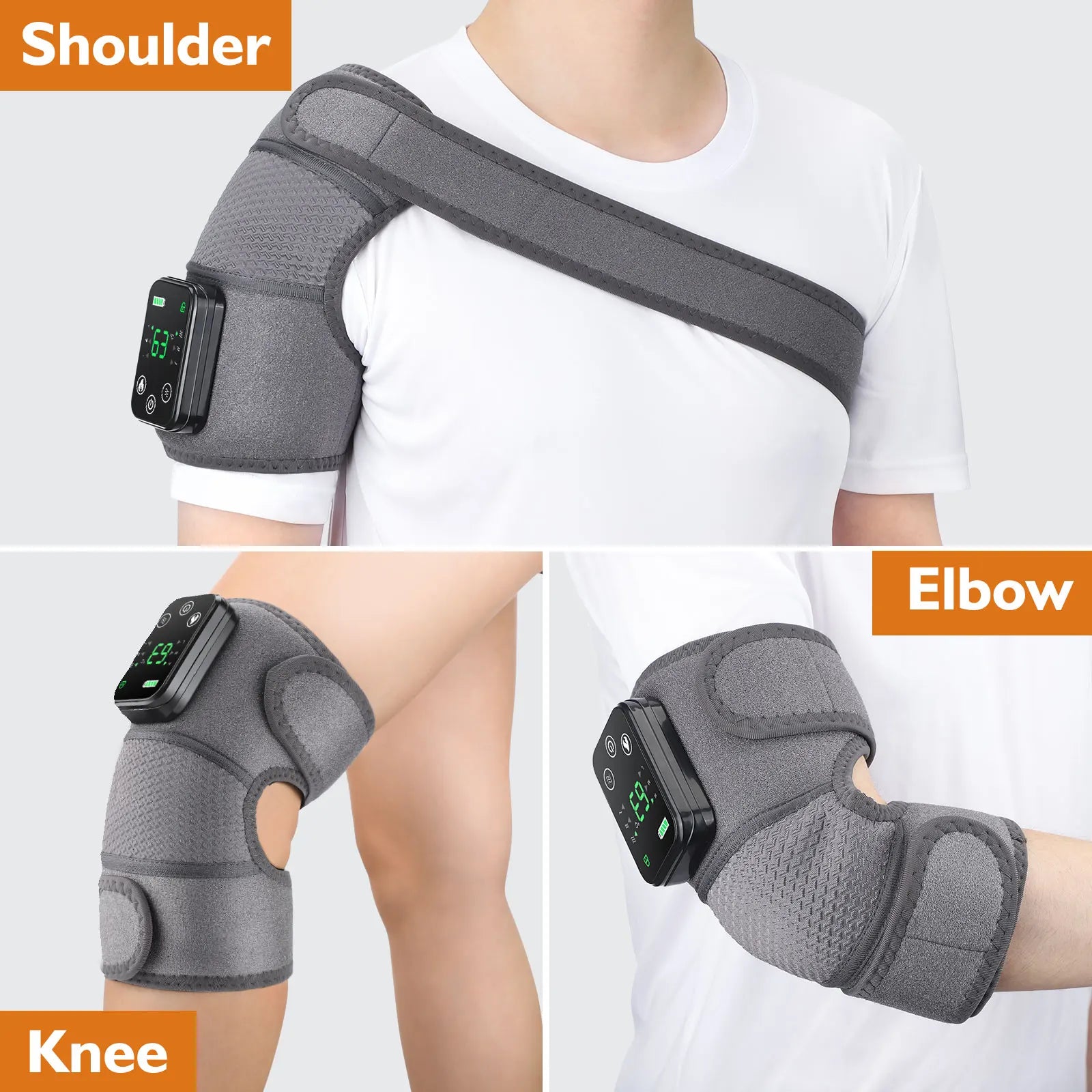 3-in-1 Heated Knee Shoulder Elbow Massager with Vibration - 3