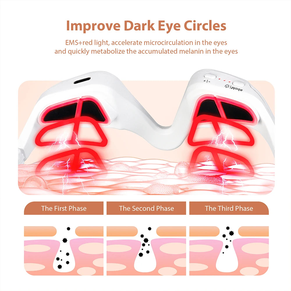 EMS Red Light Therapy Under Eye Massager for Wrinkles & Dark Circles - 3