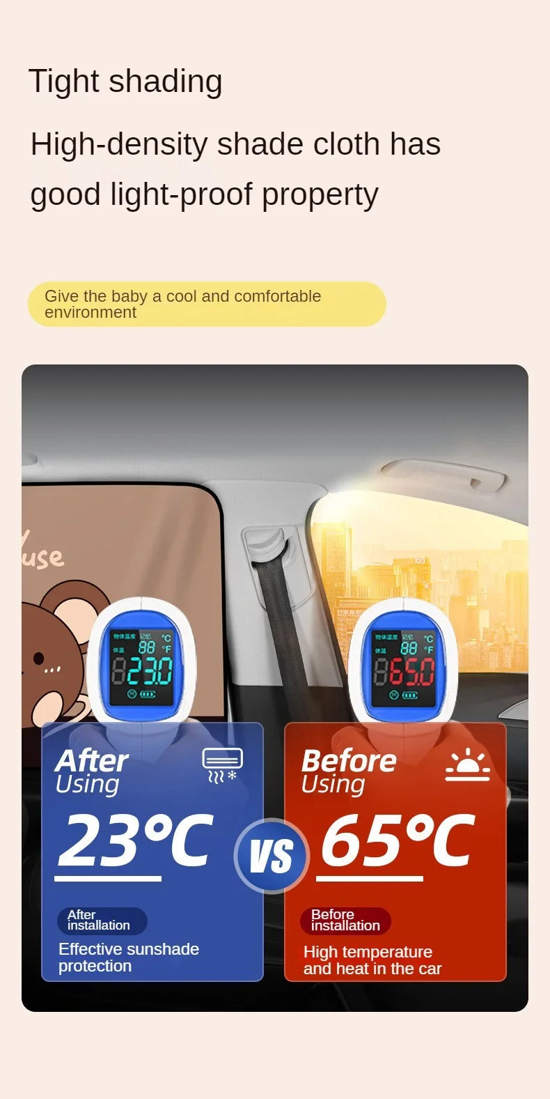 Magnetic Car Window Sunshade for Baby UV Protection
