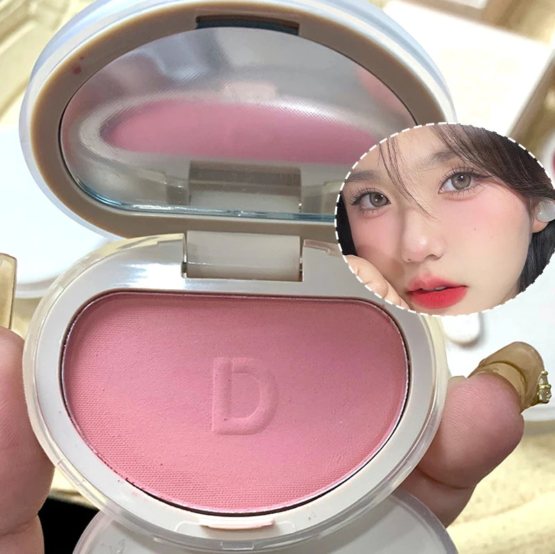 Natural Matte Face Blush & Highlighter Compact - Long-Lasting Glow Palette