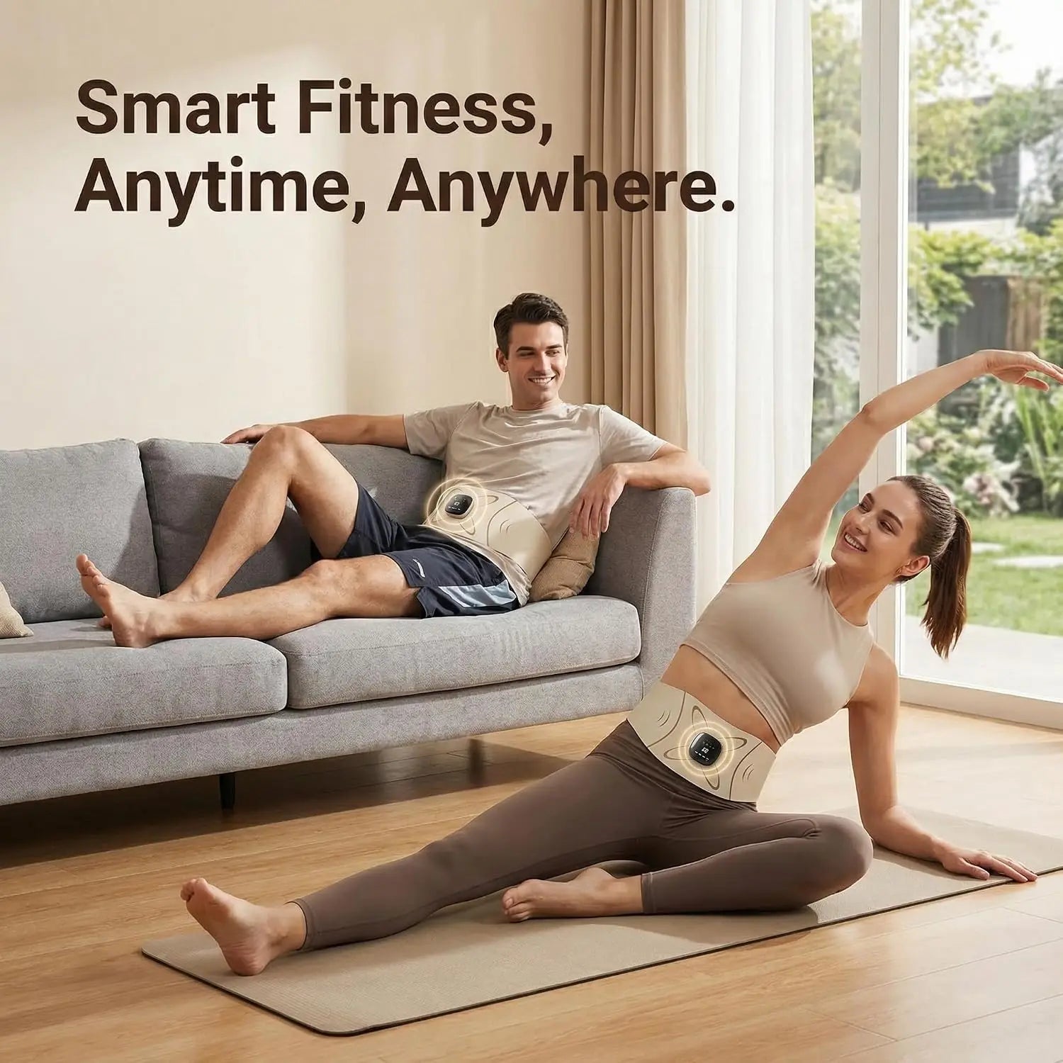 Electric Pulse Waist & Abdominal Massager with Heat & Toning Support - 6