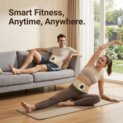 Electric Pulse Waist & Abdominal Massager with Heat & Toning Support