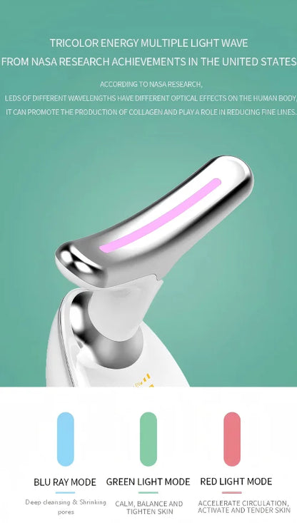 Red Light Therapy Face & Neck Lifting Massager - Skin Tightening Sculpting Tool