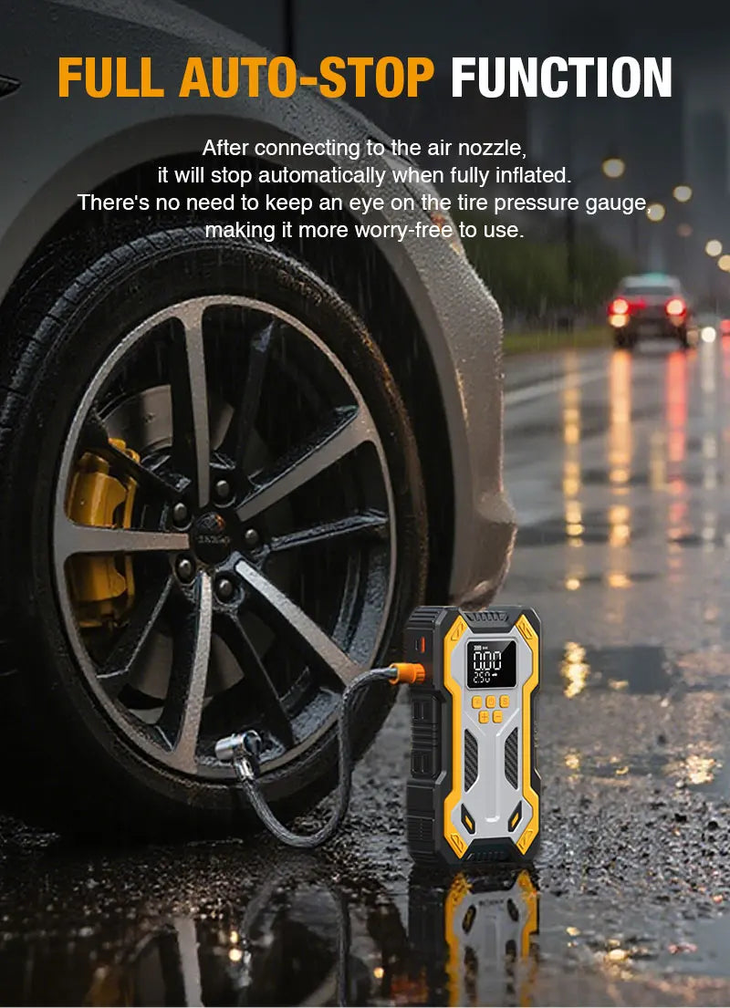 7000A Portable Car Jump Starter & 160PSI Tire Inflator for Emergency - 15