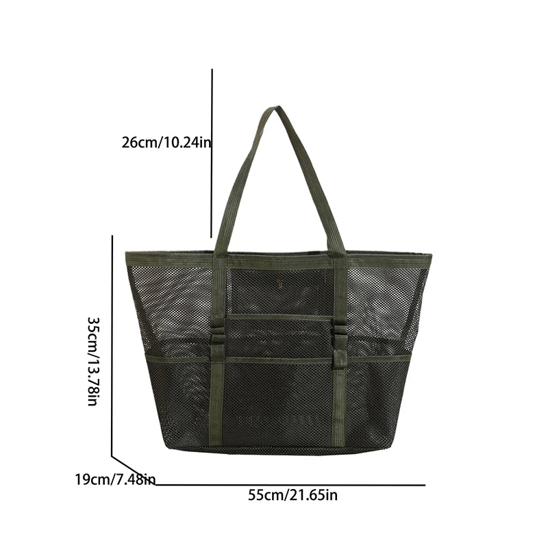 Luxury Canvas Mesh Beach Tote