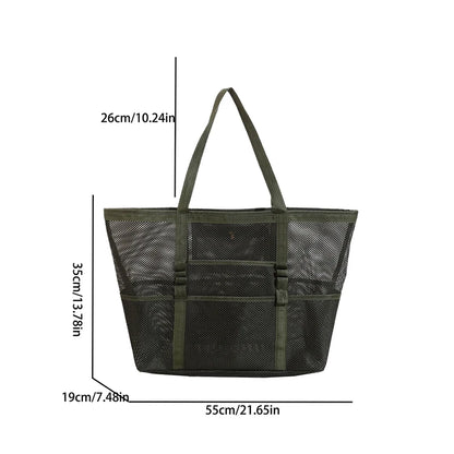 Luxury Canvas Mesh Beach Tote