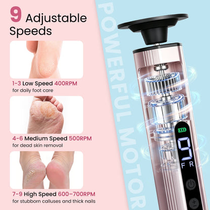 Electric Foot Callus Remover & Nail Polishing Kit – Professional Rechargeable Tool