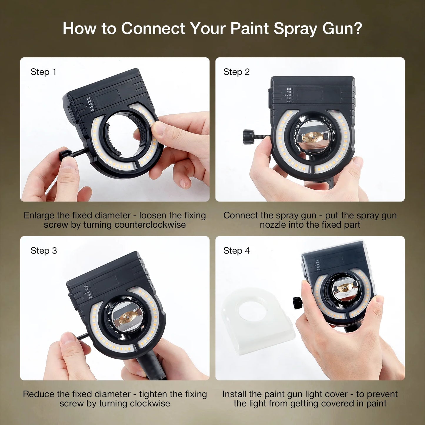 Rechargeable LED Spray Gun Light - Adjustable Car Paint Fill Light
