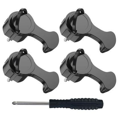 Space-Saving European Flat Plug Adapter with Foldable Handle - 4 Pack