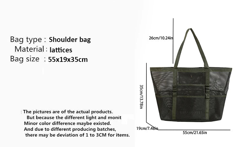 Luxury Canvas Mesh Beach Tote