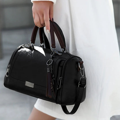 Luxury Tassel Boston Shoulder Bag