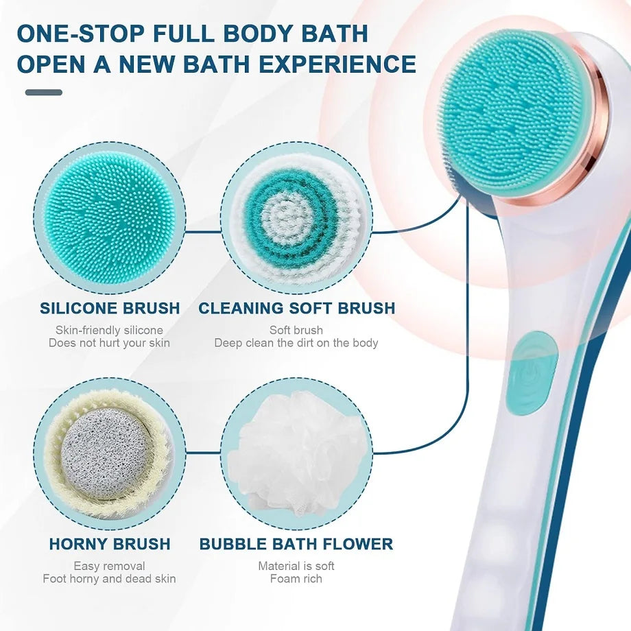 Electric Rotating Bath Brush & Back Scrubber for Deep Body Exfoliation