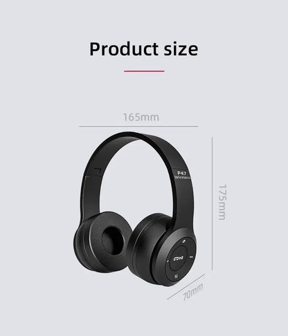 P47 Wireless Bluetooth 5.0 Foldable Stereo Gaming Headset