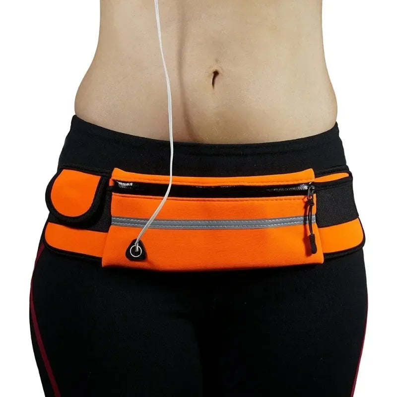 Slim Running Waist Belt - Waterproof Elastic Phone Pouch for Sports - 12