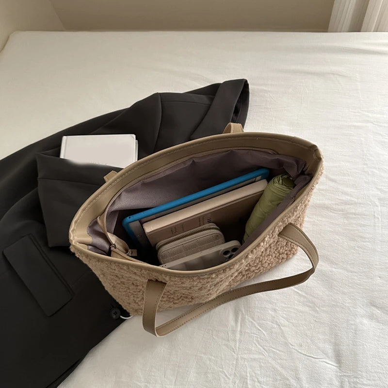 Luxury Lamb Wool Tote Bag