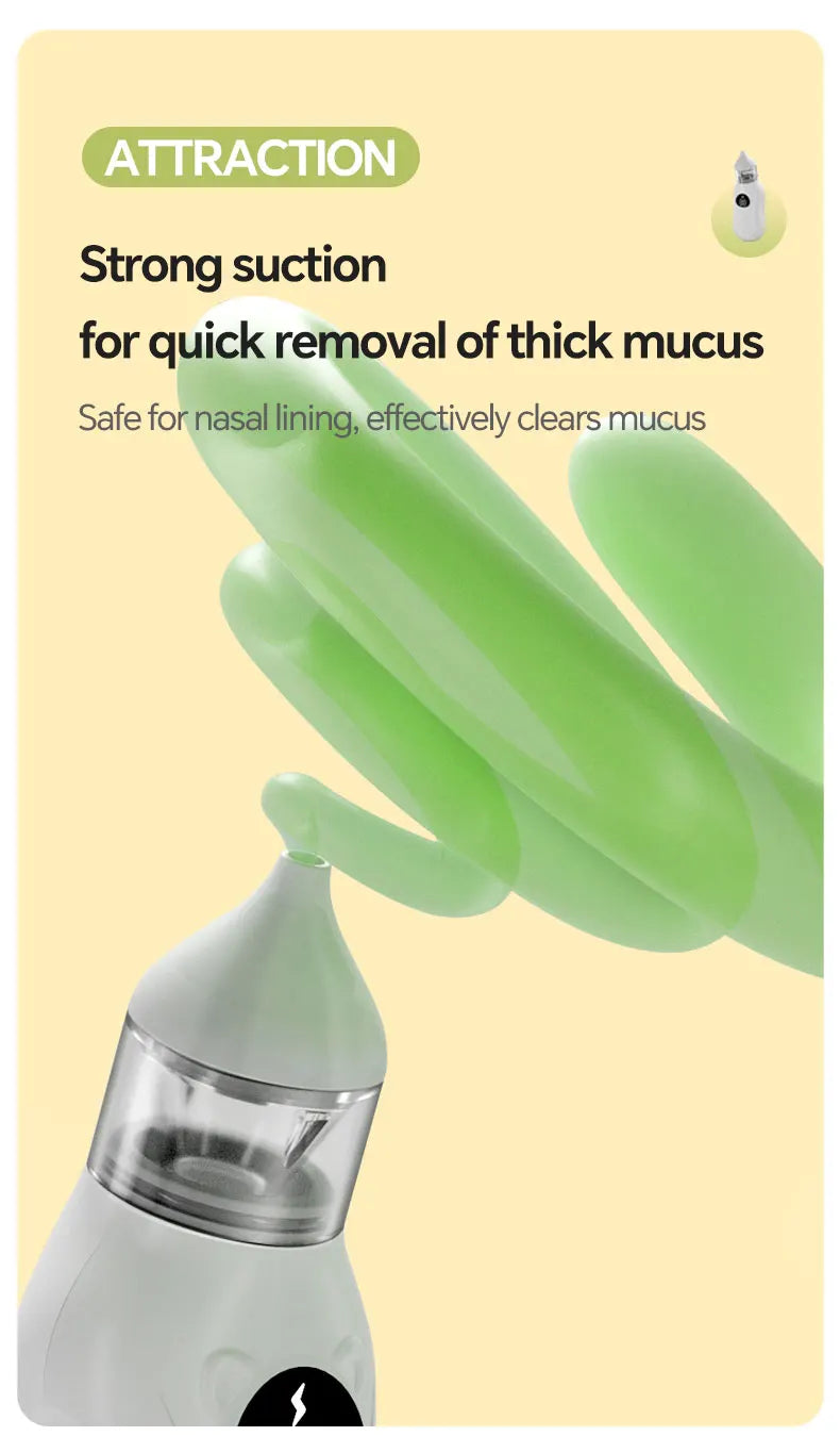 Electric Baby Nasal Aspirator - Rechargeable Nose Cleaner for Congestion Relief
