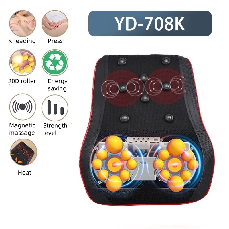 Electric Neck & Back Massage Pillow with Heat & Deep Tissue Kneading