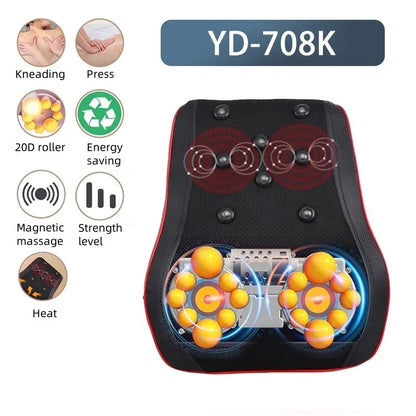 Electric Neck & Back Massage Pillow with Heat & Deep Tissue Kneading