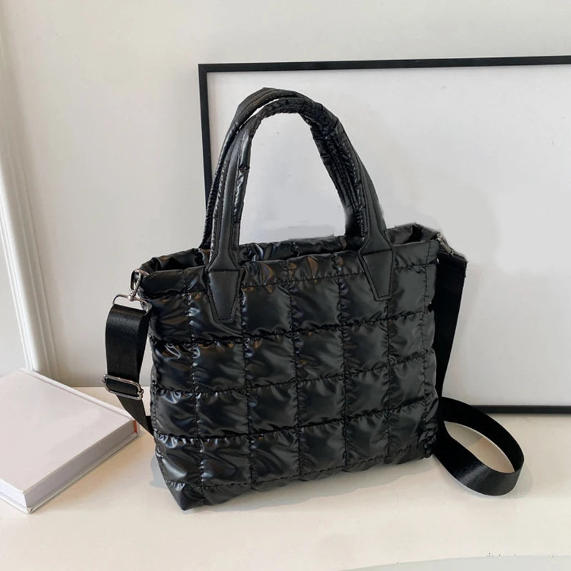Luxury Quilted Puffy Tote Bag