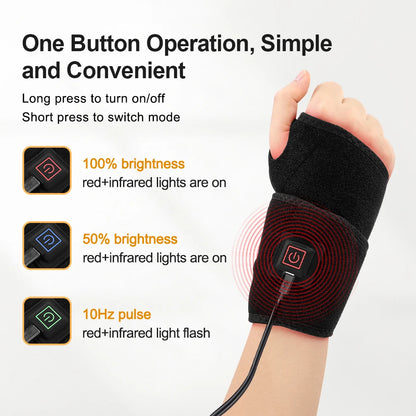 Infrared Red Light Therapy Wrist Brace for Joint Pain and Muscle Recovery