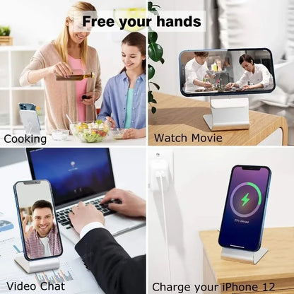 Aluminum MagSafe Charging Stand - Ergonomic Desk Phone Holder for iPhone