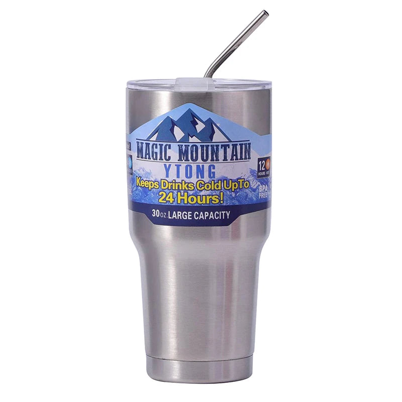 900ml Vacuum Insulated Stainless Steel Tumbler with Straw for Travel - 21